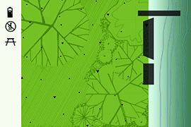 River access: yes. Tree cover: somewhat open. Impermeable surface: a lot. Landscape design strategy: State Park style. Information about the Ohio River: none.