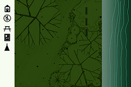 Access to river: yes. Tree cover: covered. Impermeable surface: little to none. Landscape design strategy: State Park style. Information about the Ohio River: some.